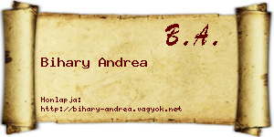 Bihary Andrea névjegykártya