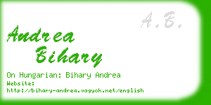 andrea bihary business card